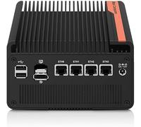 oaknode Mini PC NAS 5 M.2 Nvme Pocket NAS 4 x 2,5 GbE LAN Mirco Ordinateur de bureau 2HD 4K @ 60 Hz, routeur/QNAS/pare-feu DDR5 pour bureau et entreprise (N150-pas de mémoire, pas de disque dur)