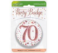 OakTree Badge 7,6 cm 70e anniversaire étincelant or holographique, 654396, rose gold