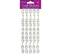 Oaktree Crafts Eleganza 50 Autocollants Avec Chiffres, Couleur Argent