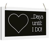 OakTree Days Until I Do Tableau Noir, Bois, Multicolore, 15.5 x 27 x 0.5 cm