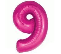 Oaktree UK 603295 Ballon géant chiffre 9, rose, 76,2 cm