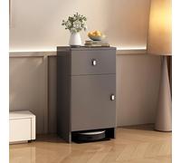 OAKVYNE Armoire de rangement mobile avec roulettes pour robot aspirateur, armoire de rangement avec portes et tiroirs pour aspirateur robot pour la maison et le bureau (gris, 60 cm)