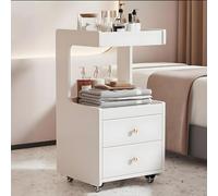 OAKVYNE Chariot Esthetique Professionnel à roulettes 2 Tiroirs 1 Étagère, Station Coiffure Mobile, Chariot De Rangement pour Salon de Beauté et Barbier(A)