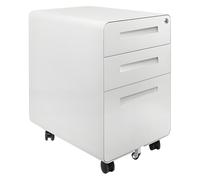 OAKVYNE Classeur À 3 Tiroirs,classeur Métallique Mobile,classeurs pour Bureau À Domicile,Petit Classeur À Placer sous Un Bureau,tiroirs pour Dossiers Suspendus Format Lettre(Silver)