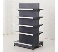 OAKVYNE Étagère de Magasin Double Face, Rayonnage Gondole Grand, Retail Display Rack pour Supermarché, Épicerie, Bureau ou Magasin d'alcool