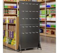 OAKVYNE Étagère de Magasin Haute, Retail Display Rack Polyvalent, Rayonnage Gondole Métal Rotatif, pour Vendre Accessoires, Porte-Clés, Colliers ou Bracelets(Black,80 * 160cm)