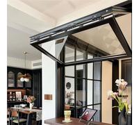 OAKVYNE Fenêtre De Service Pliable en Aluminium, Double Ouverture Verticale avec Verrou, Petite Fenêtre Coulissante Personnalisable pour Camion De Restauration Ou Kiosque Mobile(40x42in/102x107cm)