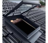 OAKVYNE Fenêtre de toit de maison, fenêtre de toit transparente, véranda et entrée extérieure de grenier, lucarne à main avec double couche en verre trempé, porte d'éclairage du jour de sous-sol pour