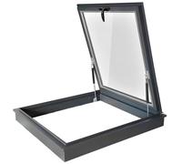 OAKVYNE Fenêtre De Toit pour sous-Sol, Lucarne Manuelle, Fenêtre De Toit en Alliage D'aluminium avec Double Vitrage Isolant, pour Combles Et Véranda, Fenêtre De Toit en Aluminium(55x65cm/21.7x25.6in)