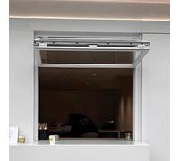 OAKVYNE Fenêtre Mobile en Aluminium Personnalisable avec Verrou De Sécurité, Ouverture Pliable Verticale, Montage Encastré Coulissant pour Food Truck Et Cuisine Professionnelle(26x42in/66x107cm)