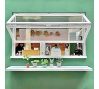 OAKVYNE Fenêtre Pliante Verticale en Aluminium À Double Battant Verrouillable, avec Petite Ouverture Coulissante, pour Food Trucks, Stands De Vente Et Cuisines Commerciales(36x32in/91x81cm)