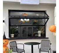 OAKVYNE Fenêtre Rabattable Coulissante en Aluminium sur Mesure avec Cadre Inférieur, Fenêtre De Service avec Serrure pour Food Truck, Kiosque De Vente Ou Snack Mobile(26x18in/66x46cm)