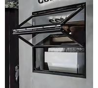 OAKVYNE Fenêtre Repliable Coulissante À Double Vantail avec Cadre Inférieur Et Verrou, Fenêtre Guichet sur Mesure pour Cuisine Ou Café(26x26in/66x66cm)