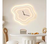 OAKVYNE Horloge Murale Design Moderne, Applique Murale avec Horloge, Fer Acrylique, Horloge Silencieuse pour Salon Chambre Couloir(32 * 40cm)