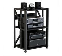 OAKVYNE Meuble Chaine HiFi Armoire De Rack Audio, Rack Audio HiFi Support AV Media À 2/3 Niveaux, Meuble Chaine HiFi Multimédia pour Platine Vinyle Et Console De Jeux(Style 3)
