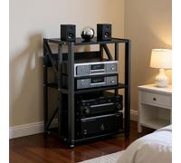 OAKVYNE Meuble Chaine HiFi Armoire De Rack Audio, Rack Audio HiFi Support AV Media À 2/3 Niveaux, Supports Stéréo, Meuble Imprimante, pour Salon, Salle de Jeux, Bureau(Style 3)