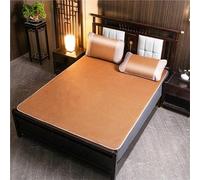 OAKVYNE Nattes De Couchage D'été Pliable, Tapis De Couchage Rafraîchissant en Bambou pour L'été, pour Lisse Et Respirant Matelas Rafraîchissant, Nattes De Couchage(Brown,90 cm x 195 cm/35.4x76.8 in)