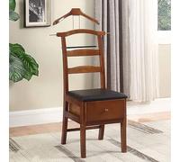 OAKVYNE Porte-Costumes, Chaise De Bureau avec Cintre, Valet De Nuit pour Homme avec Tiroir, Portant A Vetement Bois, Organiseur De Vêtements pour Bureau Et Hôtel