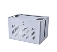 OAKVYNE Router Storage Box, Armoire WiFi pour Cacher Le Routeur Et Le Modem, Rangement Box Internet, Organisateur De Cordon Portable Anti-poussière pour Bureau, Blanc.(Gray)