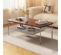 OAKVYNE Table Basse en Bois avec Structure Métal Robuste - Table d'appoint en Bois pour Salon, Chambre - Design Minimaliste et Facile à Assembler(Brown,120cm/47.2in)