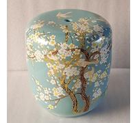 OAKVYNE Tabourets de Tambour de Jardin DéCoratifs - Céramique Émaillée, Motifs Fleurs Oiseaux Ajourés, Tabouret pour Changer Chaussures pour Salon, Balcon, Jardin, Entrée(F)