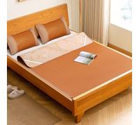 OAKVYNE Tapis De Couchage D'été Tapis en Bambou, Natte De Couchage en Bambou Double Face, Lit Tapis De Refroidissement en, pour Le Refroidissement De La Chambre(150 * 200cm/59.1x78.7in)