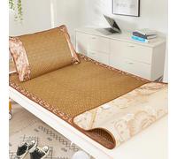 OAKVYNE Tapis D'été en Bambou, Été Bambou Rotin Sensation De Refroidissement Matelas, Tapis en pour L’été, Nattes De Couchage D'été Pliable Rafraîchissant Et Résistant(180cmx200cm/70.87 * 78.74in)