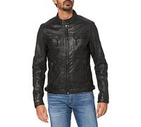 Oakwood 60901 - Veste en cuir - Col à boutons - Manches longues - Homme - Noir -XL (Taille fabricant: XL)