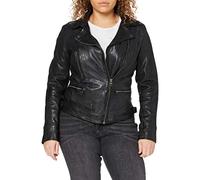 Oakwood 62065 - Veste en cuir - Col roulé - Manches longues - Femme - Noir - FR: 38 (Taille fabricant: M)
