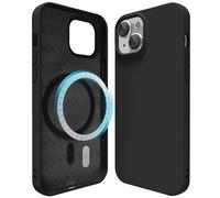 oakxco Coque Magnétique Silicone pour iPhone 15, Compatible avec MagSafe, Antichoc, Étui Mince, Antichoc Souple, Esthétique, Tendance, Coque Rigide pour Femme, Noir