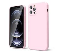 oakxco Coque Silicone pour iPhone 12 Pro Max, Étui Ultra Fine Souple Gel Caoutchouc Anti-Chocs Housse Toucher Soyeux, Slim Esthétique Protection Cover, Rosa
