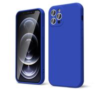 oakxco Coque Silicone pour iPhone 12 Pro Max, Étui Ultra Fine Souple Gel Caoutchouc Anti-Chocs Housse Toucher Soyeux, Slim Esthétique Protection Cover, Blu Klein