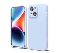 oakxco Coque Silicone pour iPhone 14 Plus, Étui Ultra Fine Souple Gel Caoutchouc Anti-Chocs Housse Toucher Soyeux, Slim Esthétique Protection Cover, Bleu Ciel