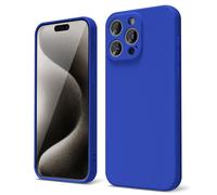 oakxco Coque Silicone pour iPhone 15 Pro Max, Étui Ultra Fine Souple Gel Caoutchouc Anti-Chocs Housse Toucher Soyeux, Slim Esthétique Protection Cover, Blu Klein