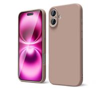 oakxco Coque Silicone pour iPhone 16 Plus, Étui Ultra Fine Souple Gel Caoutchouc Anti-Chocs Housse Toucher Soyeux, Slim Esthétique Protection Cover, Brun