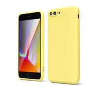 oakxco Coque Silicone pour iPhone 8 Plus/ 7 Plus, Étui Ultra Fine Souple Gel Caoutchouc Anti-Chocs Housse Toucher Soyeux, Slim Esthétique Protection Cover, Jaune