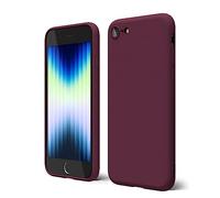 oakxco Coque Silicone pour iPhone SE 2022/ SE 2020/8/ 7, Étui Ultra Fine Souple Gel Caoutchouc Anti-Chocs Housse Toucher Soyeux, Slim Esthétique Protection Cover, Bordeaux
