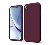 oakxco Coque Silicone pour iPhone XR, Étui Ultra Fine Souple Gel Caoutchouc Anti-Chocs Housse Toucher Soyeux, Slim Esthétique Protection Cover, Bordeaux