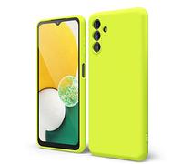 oakxco Coque Silicone pour Samsung Galaxy A13 5G/ 04S, Étui Ultra Fine Souple Gel Caoutchouc Anti-Chocs Housse Toucher Soyeux, Slim Esthétique Protection Cover, Jaune Fluo