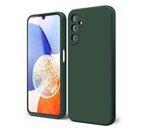 oakxco Coque Silicone pour Samsung Galaxy A14 5G, Étui Ultra Fine Souple Gel Caoutchouc Anti-Chocs Housse Toucher Soyeux, Slim Esthétique Protection Cover, Vert Foncé