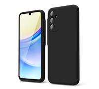 oakxco Coque Silicone pour Samsung Galaxy A15 5G, Étui Ultra Fine Souple Gel Caoutchouc Anti-Chocs Housse Toucher Soyeux, Slim Esthétique Protection Cover, Noir