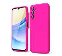 oakxco Coque Silicone pour Samsung Galaxy A15 5G, Étui Ultra Fine Souple Gel Caoutchouc Anti-Chocs Housse Toucher Soyeux, Slim Esthétique Protection Cover, Rose Vif
