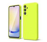 oakxco Coque Silicone pour Samsung Galaxy A25 5G, Étui Ultra Fine Souple Gel Caoutchouc Anti-Chocs Housse Toucher Soyeux, Slim Esthétique Protection Cover, Jaune Fluo
