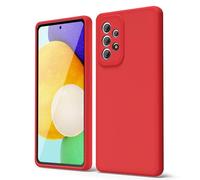 oakxco Coque Silicone pour Samsung Galaxy A52 5G, Étui Ultra Fine Souple Gel Caoutchouc Anti-Chocs Housse Toucher Soyeux, Slim Esthétique Protection Cover, Rouge