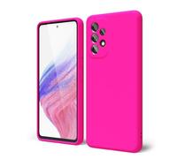oakxco Coque Silicone pour Samsung Galaxy A53 5G, Étui Ultra Fine Souple Gel Caoutchouc Anti-Chocs Housse Toucher Soyeux, Slim Esthétique Protection Cover, Rose Vif