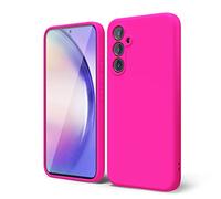 oakxco Coque Silicone pour Samsung Galaxy A54 5G, Étui Ultra Fine Souple Gel Caoutchouc Anti-Chocs Housse Toucher Soyeux, Slim Esthétique Protection Cover, Rose Vif
