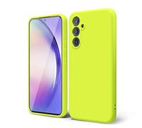 oakxco Coque Silicone pour Samsung Galaxy A54 5G, Étui Ultra Fine Souple Gel Caoutchouc Anti-Chocs Housse Toucher Soyeux, Slim Esthétique Protection Cover, Jaune Fluo