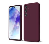 oakxco Coque Silicone pour Samsung Galaxy A55 5G, Étui Ultra Fine Souple Gel Caoutchouc Anti-Chocs Housse Toucher Soyeux, Slim Esthétique Protection Cover, Bordeaux