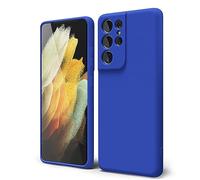 oakxco Coque Silicone pour Samsung Galaxy S21 Ultra, Étui Ultra Fine Souple Gel Caoutchouc Anti-Chocs Housse Toucher Soyeux, Slim Esthétique Protection Cover, Blu Klein