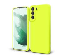 oakxco Coque Silicone pour Samsung Galaxy S22 Plus, Étui Ultra Fine Souple Gel Caoutchouc Anti-Chocs Housse Toucher Soyeux, Slim Esthétique Protection Cover, Jaune Fluo